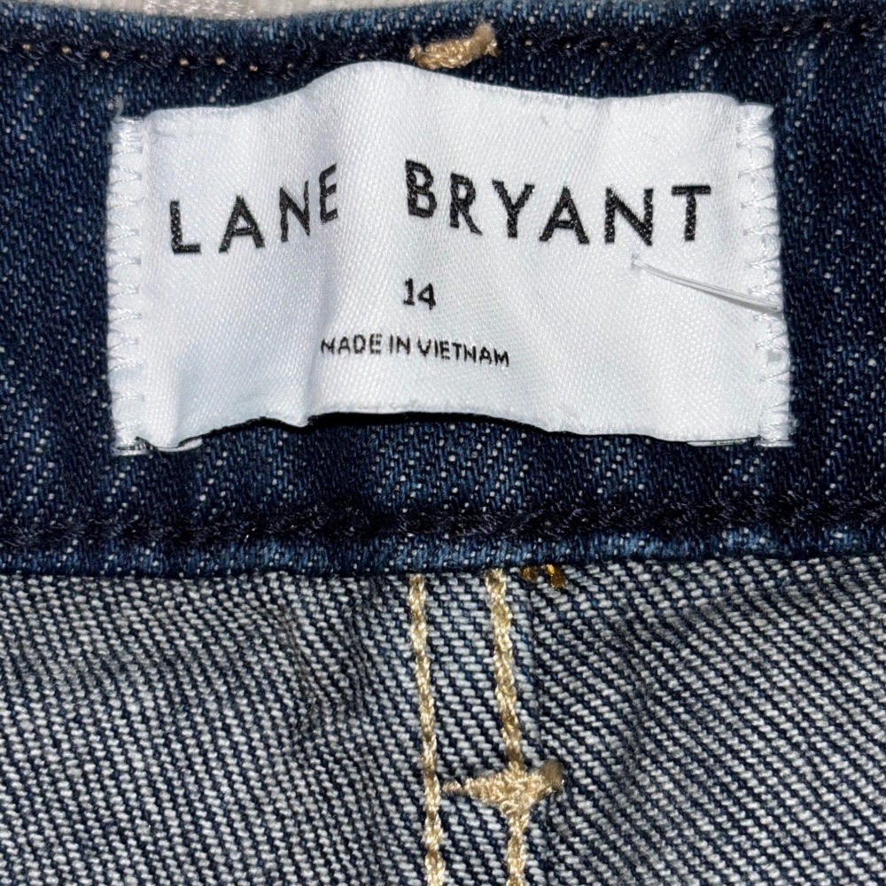 Lane Bryant Size 14 Dark Wash Straight Leg High Rise Stretch Denim Jeans (F5) - Picture 2 of 10